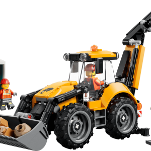 Yellow Backhoe Loader
