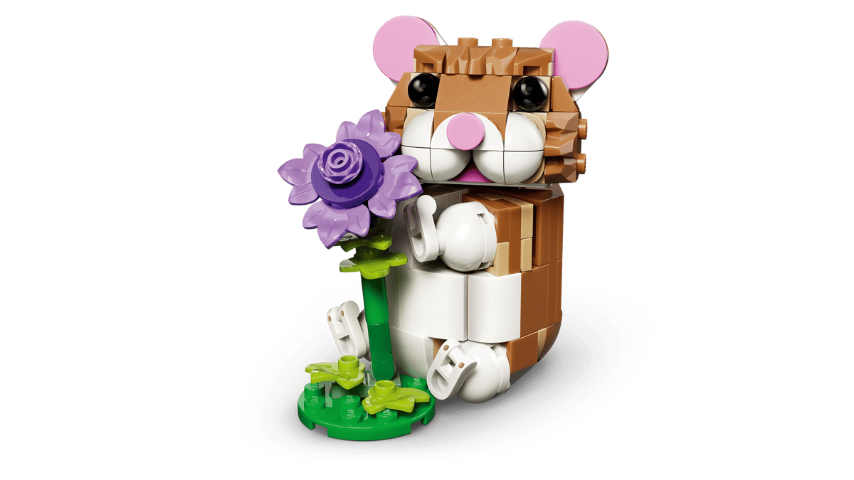 Cute Hamster with a Flower